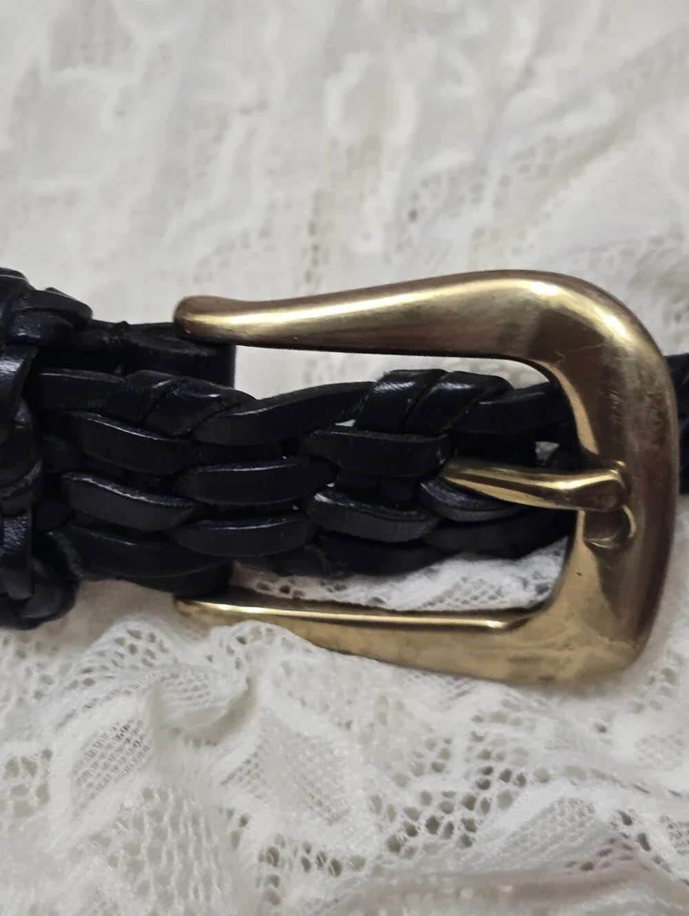Vintage Coach Black Braided Belt- Medium